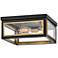 Hinkley Shaw 14" Wide Black and Brass 2-Light Ceiling Light