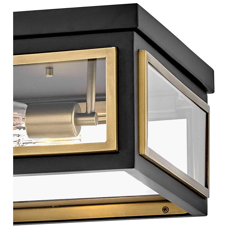 Image 7 Hinkley Shaw 14" Wide Black and Brass 2-Light Ceiling Light more views