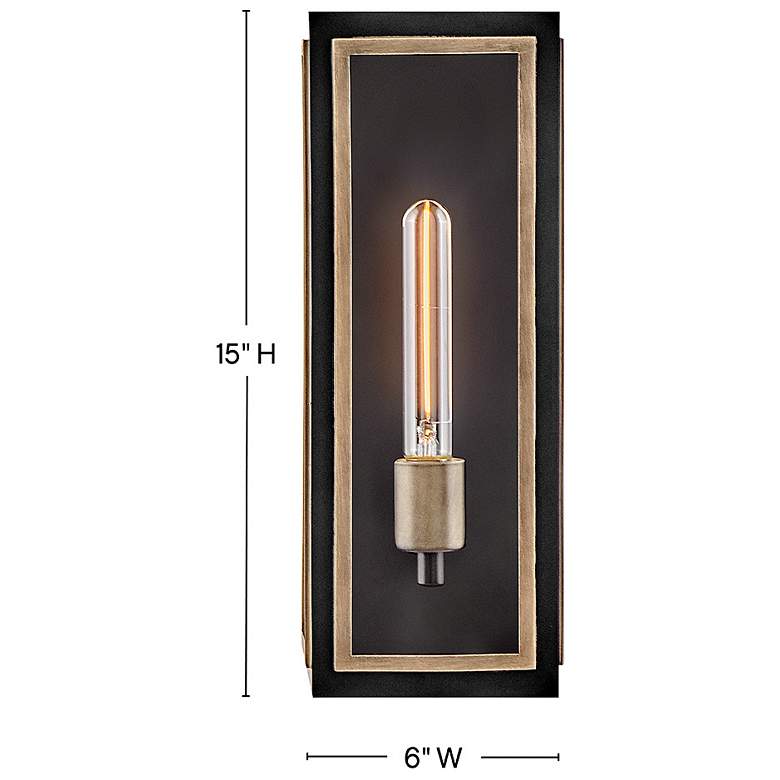 Image 3 Hinkley Shaw 15" High Rectangular Black and Glass Outdoor Wall Light more views