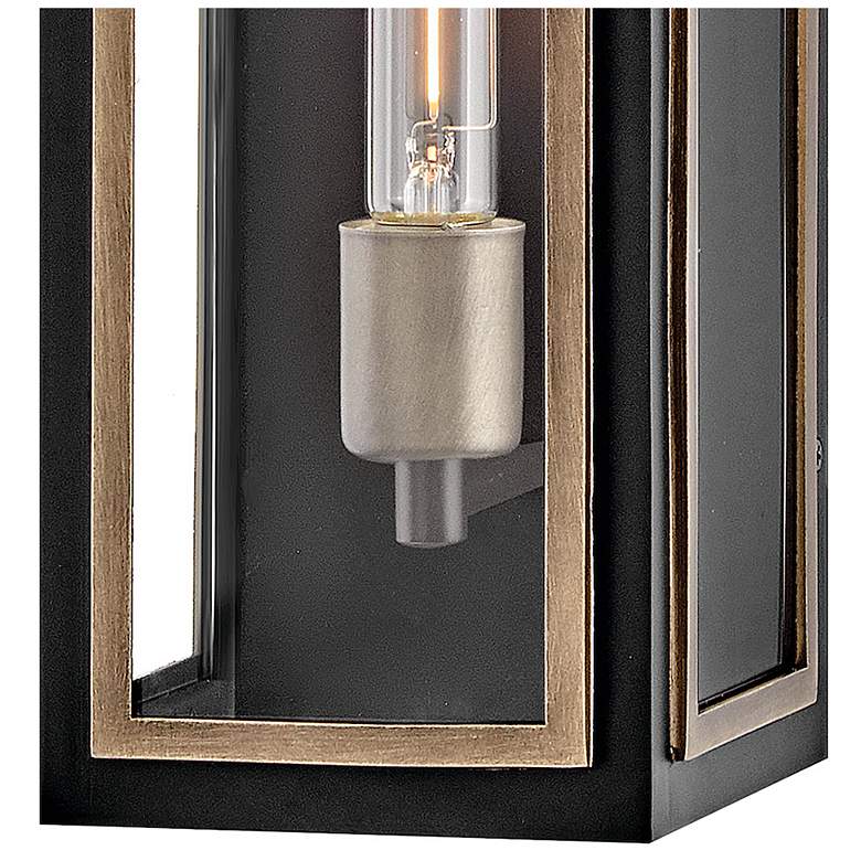 Image 6 Hinkley Shaw 15" High Rectangular Black and Glass Outdoor Wall Light more views