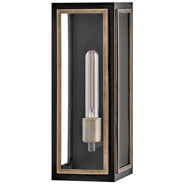 Image 7 Hinkley Shaw 15" High Rectangular Black and Glass Outdoor Wall Light more views