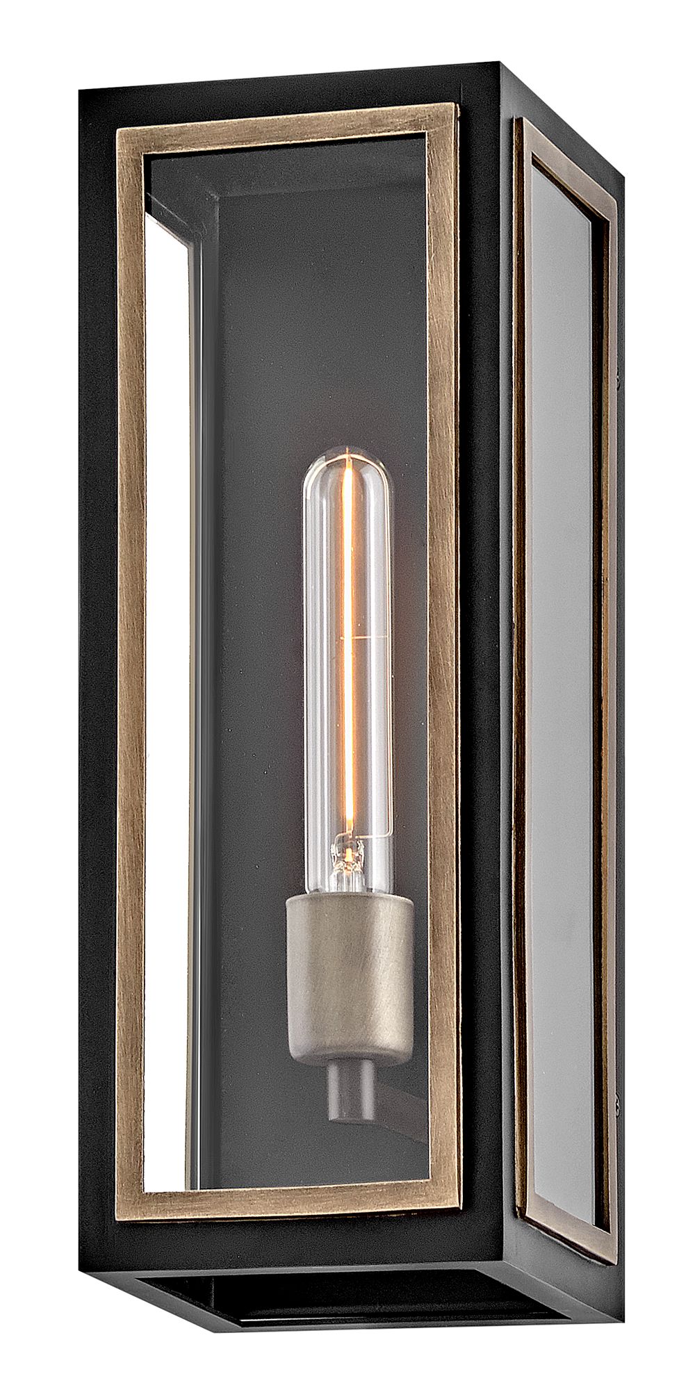 Hinkley Shaw 15" High Rectangular Black and Glass Outdoor Wall Light