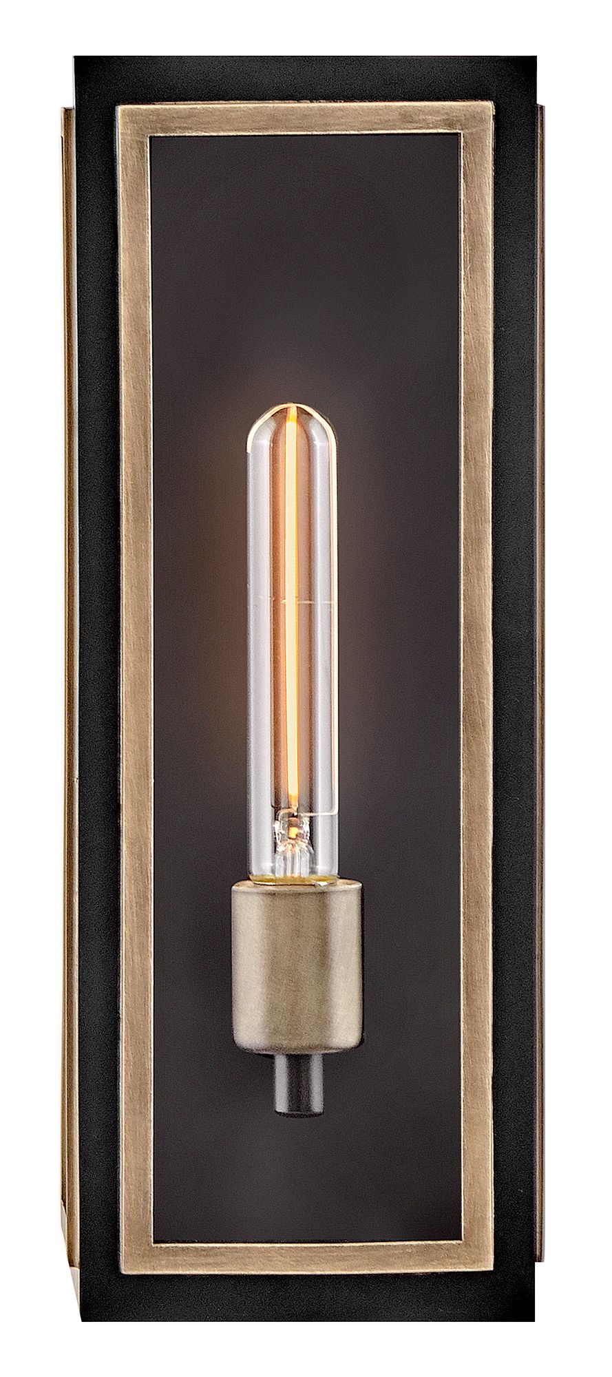 Hinkley Shaw 15" High Rectangular Black and Glass Outdoor Wall Light