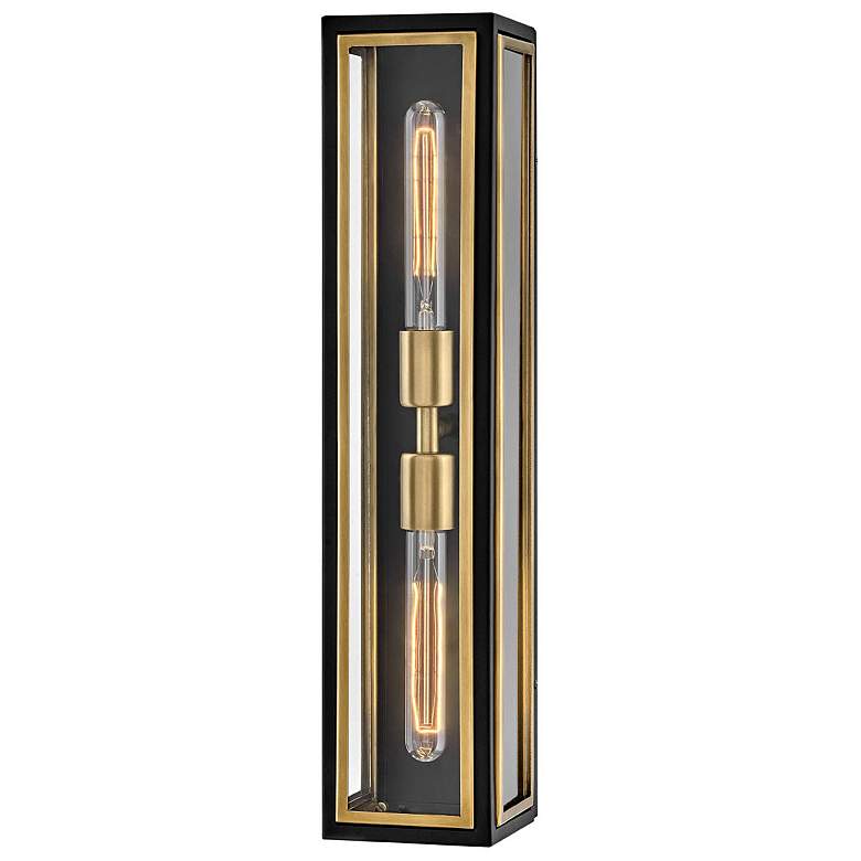 Image 1 Hinkley Shaw 22 "High Black and Heritage Brass 2-Light Wall Sconce