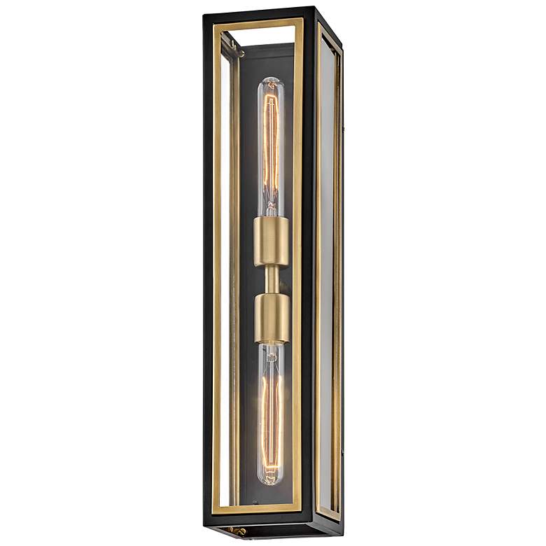 Image 3 Hinkley Shaw 22 "High Black and Heritage Brass 2-Light Wall Sconce more views