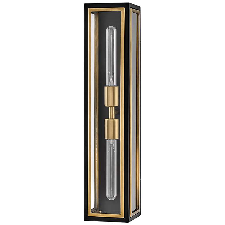 Image 4 Hinkley Shaw 22 "High Black and Heritage Brass 2-Light Wall Sconce more views