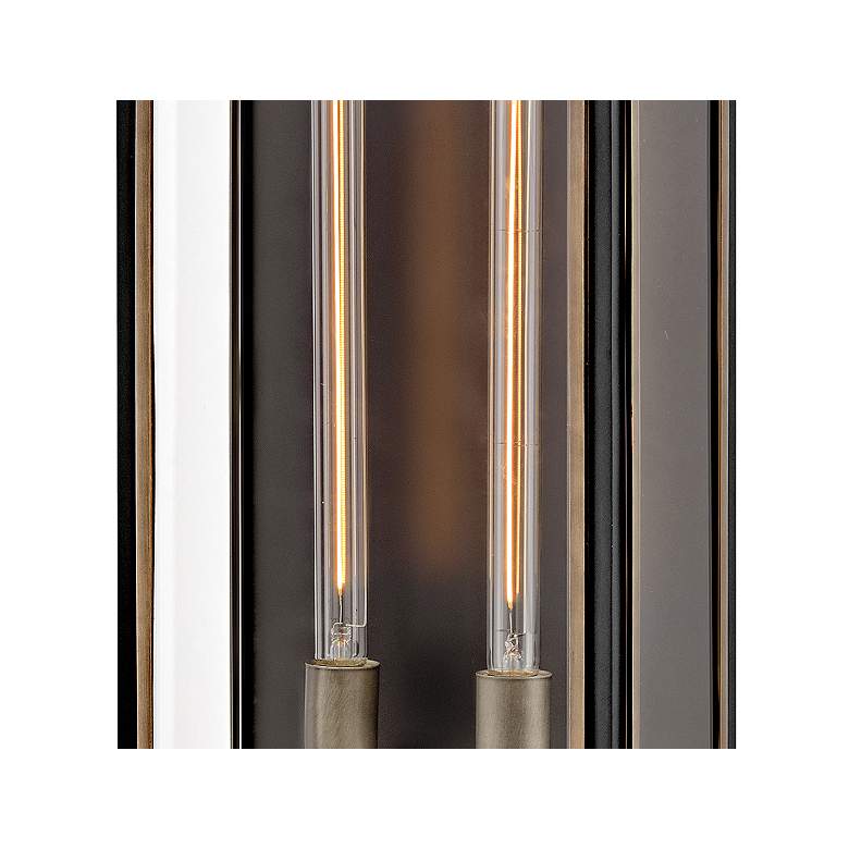 Image 2 Hinkley Shaw 25" 2-Light Bkack and Clear Glass Outdoor Wall Lantern more views