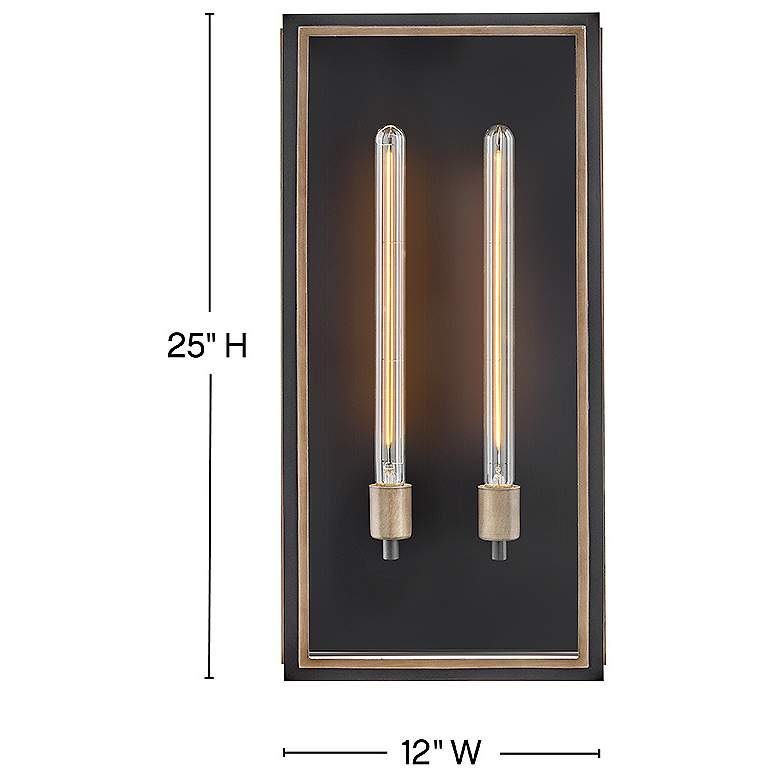 Image 3 Hinkley Shaw 25" 2-Light Bkack and Clear Glass Outdoor Wall Lantern more views