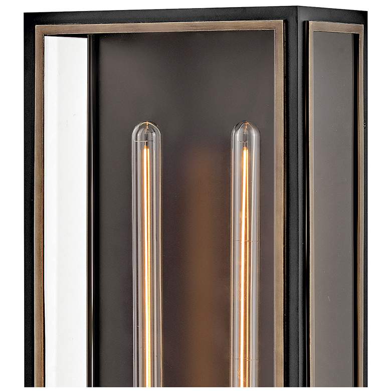 Image 4 Hinkley Shaw 25" 2-Light Bkack and Clear Glass Outdoor Wall Lantern more views