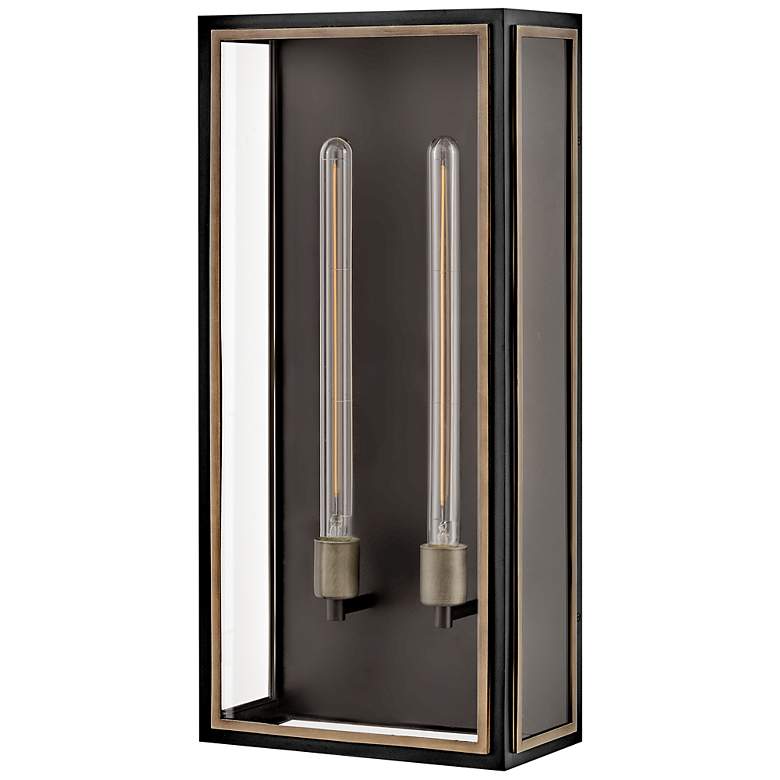 Image 7 Hinkley Shaw 25" 2-Light Bkack and Clear Glass Outdoor Wall Lantern more views