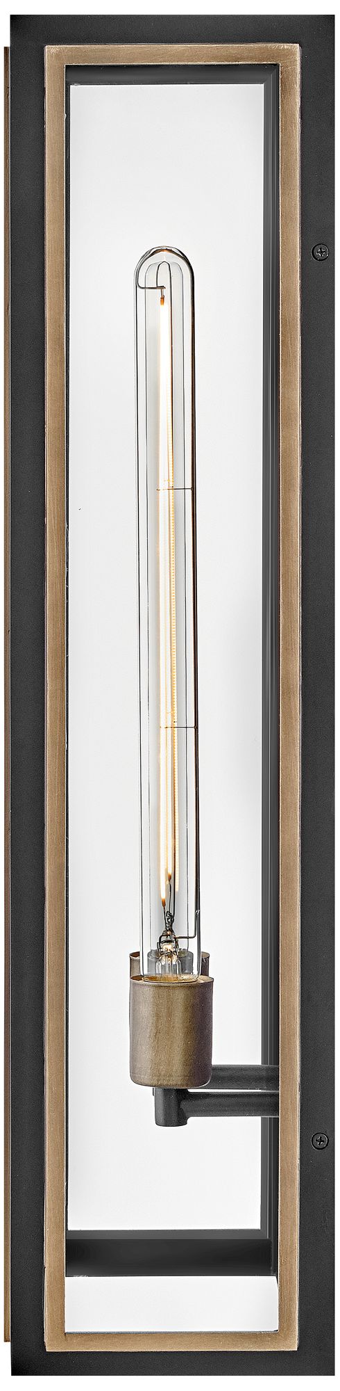 Hinkley Shaw 25" 2-Light Bkack and Clear Glass Outdoor Wall Lantern