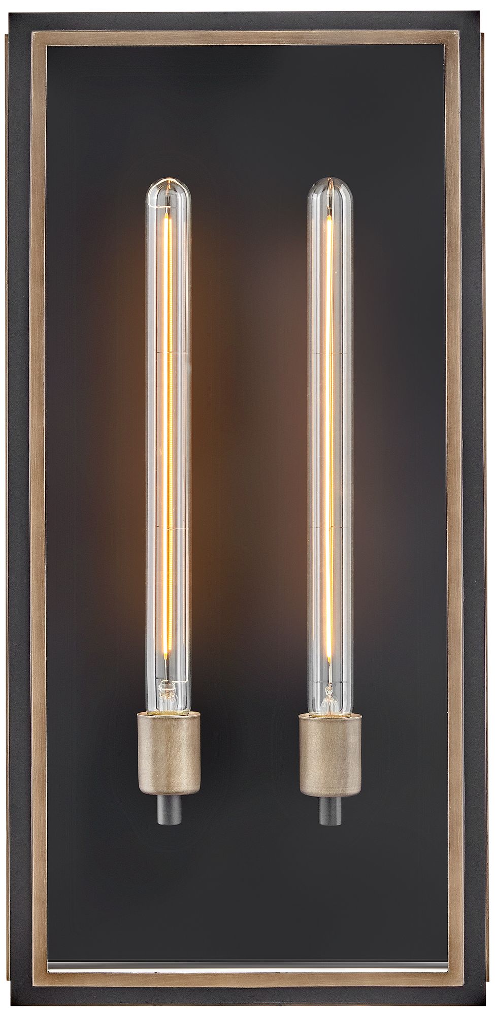 Hinkley Shaw 25" 2-Light Bkack and Clear Glass Outdoor Wall Lantern