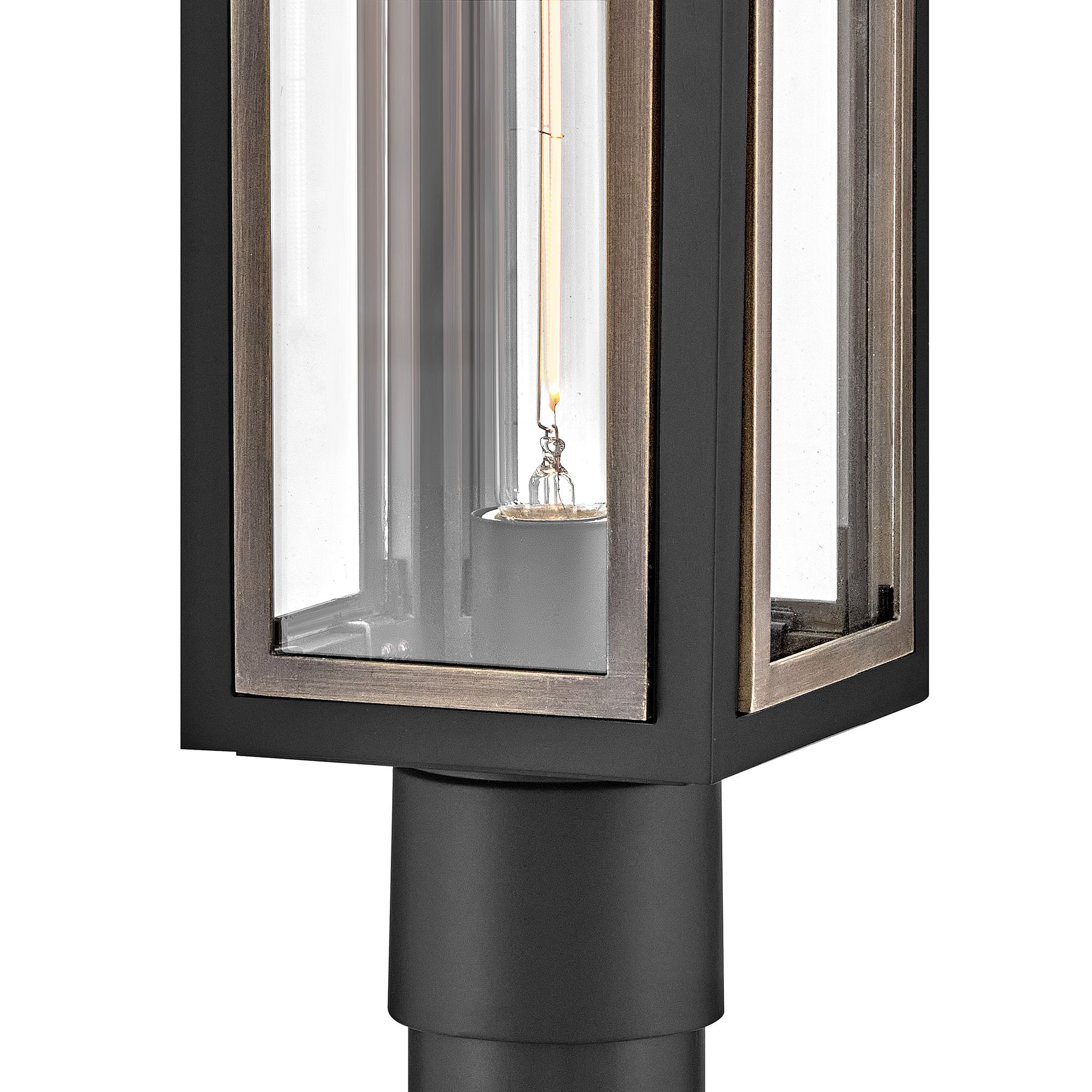 Image 3 Hinkley Shaw Outdoor Medium Post Mount Lantern 18" Black more views