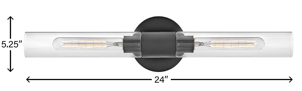 Hinkley Shea 24" Wide Black Steel ADA 2-Light Vanity Bath Light in scene