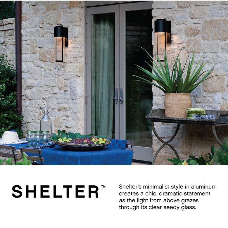 Image 3 Hinkley Shelter 12" High Hematite LED Outdoor Wall Light more views