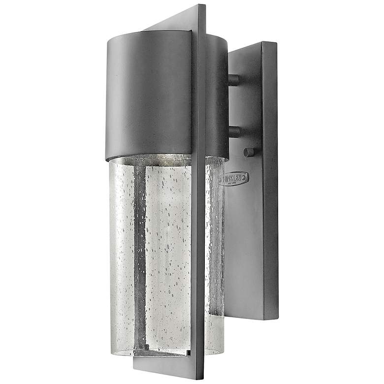 Image 1 Hinkley Shelter 15 1/2 inchH LED Hematite Outdoor Wall Light