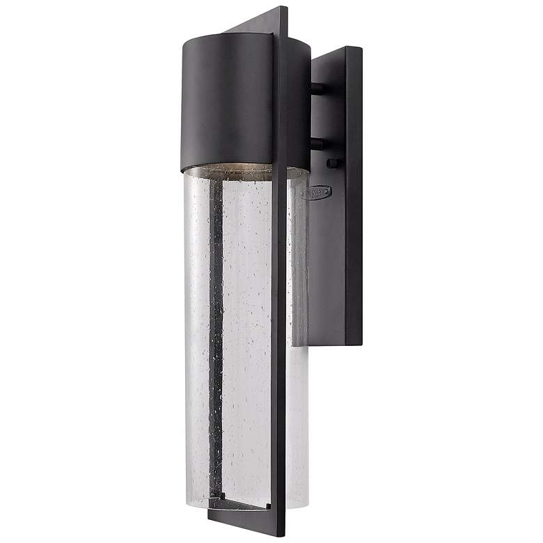 Image 1 Hinkley Shelter 20 1/2 inch High Seeded Glass and Black Outdoor Wall Light