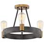 Hinkley Silas 17" Wide Aged Zinc 3-Light Ring Ceiling Light