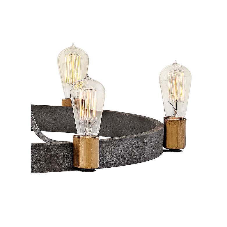 Image 3 Hinkley Silas 28 3/4" Wide Aged Zinc 6-Light Chandelier more views