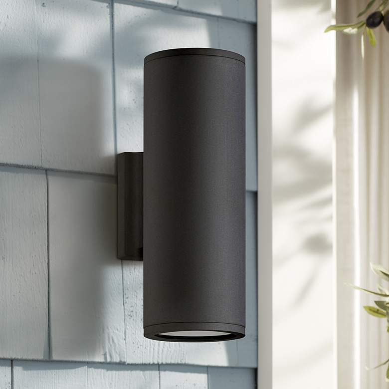 Image 1 Hinkley Silo 12" High Black Finish Modern LED Outdoor Wall Light