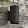 Hinkley Silo 8" High Black Cylinder Modern LED Outdoor Wall Light