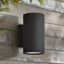 1_Hinkley Silo 8" High Black Cylinder Modern LED Outdoor Wall Light