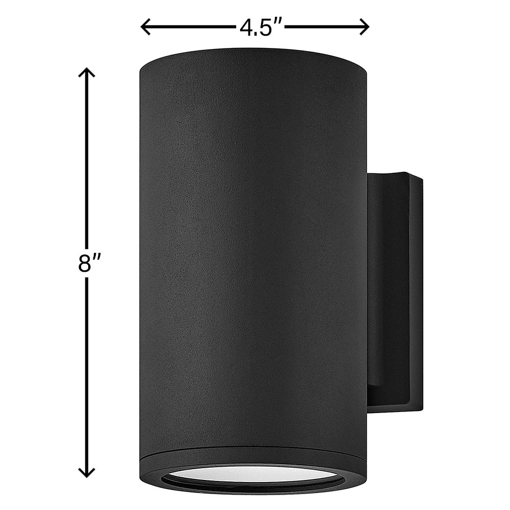 Image 7 Hinkley Silo 8" High Black Cylinder Modern LED Outdoor Wall Light more views