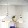 5_Hinkley Simon 13" Wide Matte White with Brass Pendant Light more views