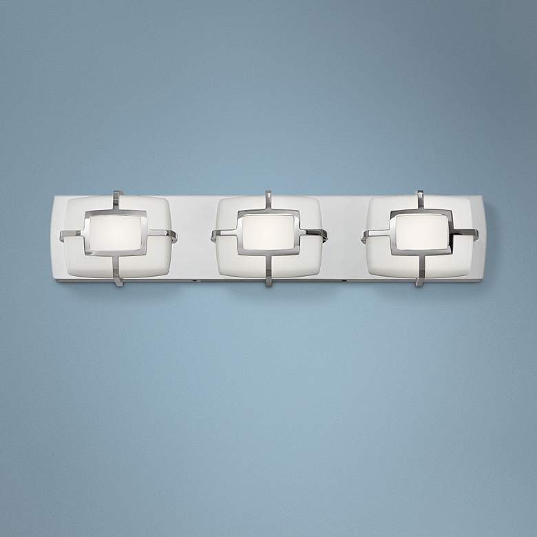 Image 1 Hinkley Sisley 22 inchW Polished Nickel 3-Light LED Bath Light