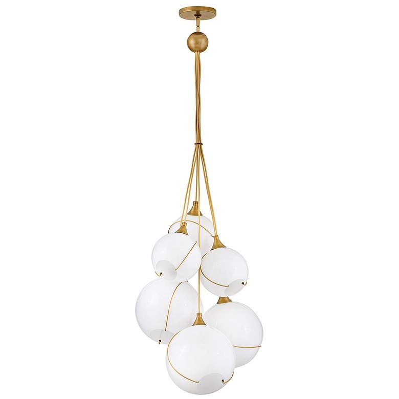 Image 7 Hinkley Skye 24" Wide Heritage Brass 6-Light Pendant more views