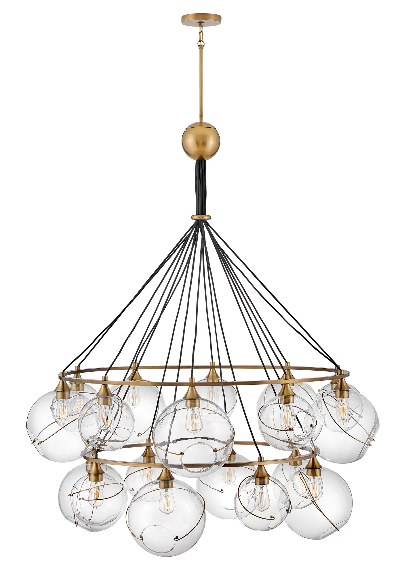 Image 3 Hinkley Skye 53.3" Wide Large Two Tier Heritage Brass Chandelier more views