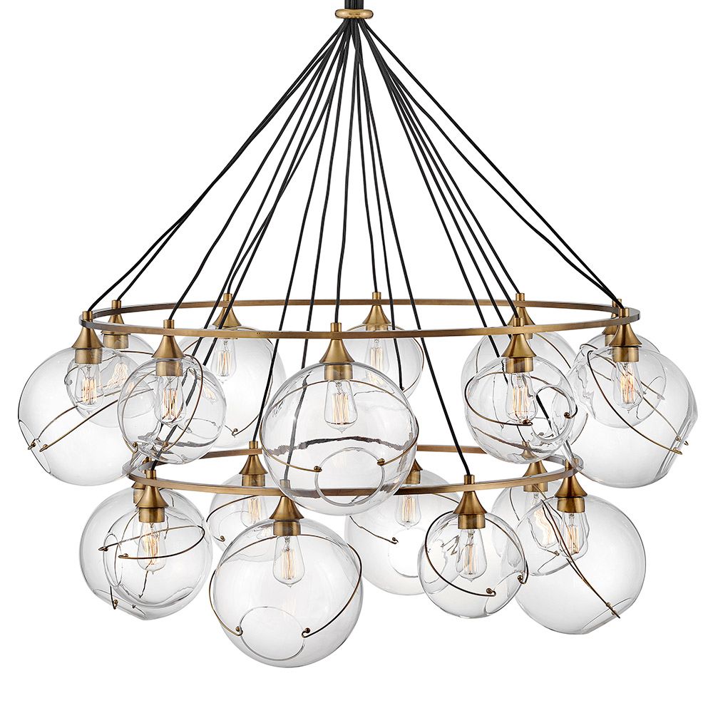 Image 4 Hinkley Skye 53.3" Wide Large Two Tier Heritage Brass Chandelier more views