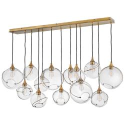 Hinkley Skye 60.3" Wide Brass and Clear Glass Linear Chandelier