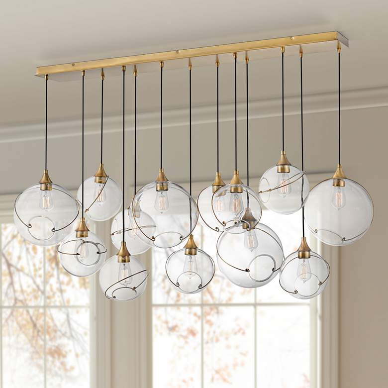 Image 1 Hinkley Skye 60.3" Wide Brass and Clear Glass Linear Chandelier