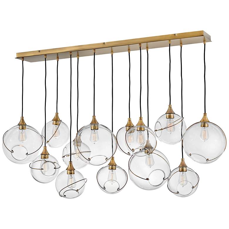 Image 3 Hinkley Skye 60.3" Wide Brass and Clear Glass Linear Chandelier more views