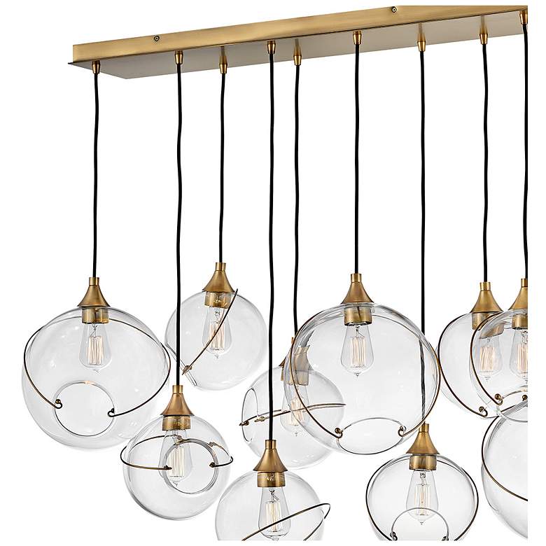 Image 4 Hinkley Skye 60.3" Wide Brass and Clear Glass Linear Chandelier more views