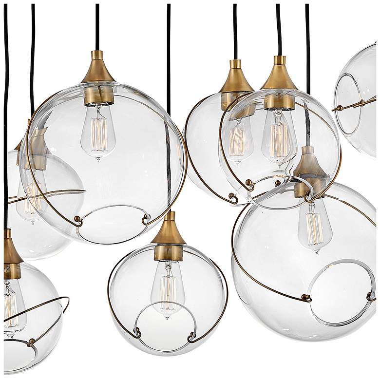 Image 5 Hinkley Skye 60.3" Wide Brass and Clear Glass Linear Chandelier more views