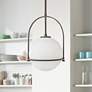 1_Hinkley Somerset 11 1/2" Buckeye Bronze Opal Glass Mini Pendant Light
