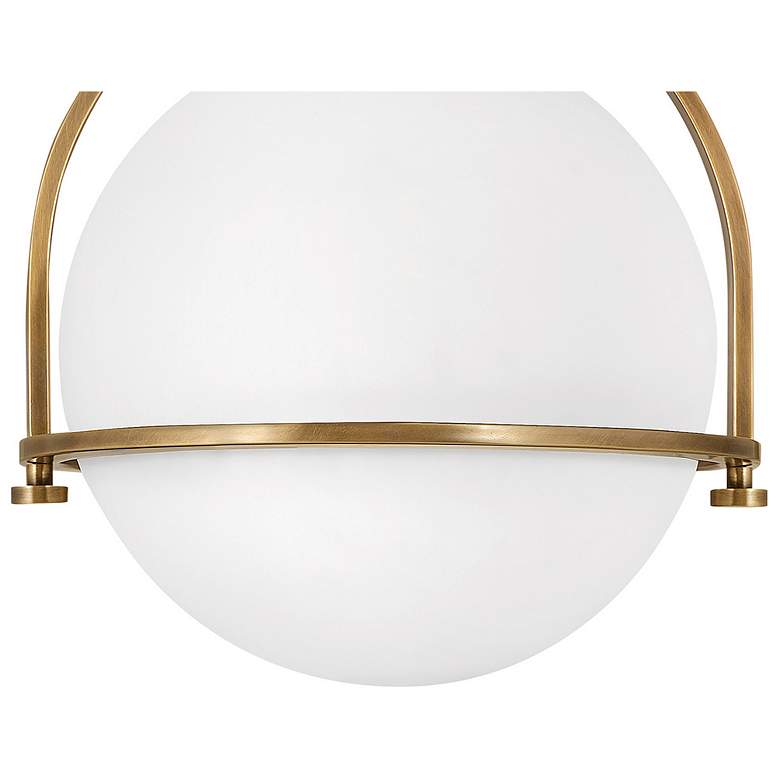Image 4 Hinkley Somerset 11 1/2" Heritage Brass White Globe LED Ceiling Light more views