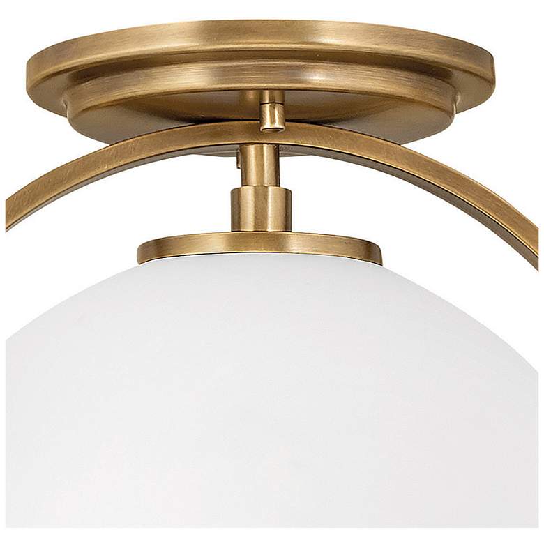 Image 6 Hinkley Somerset 11 1/2" Heritage Brass White Globe LED Ceiling Light more views