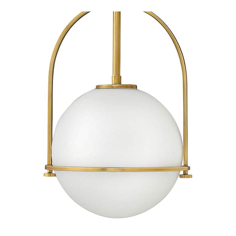 Image 3 Hinkley Somerset 11 1/2" Heritage Brass White Orb Globe Mini Pendant more views