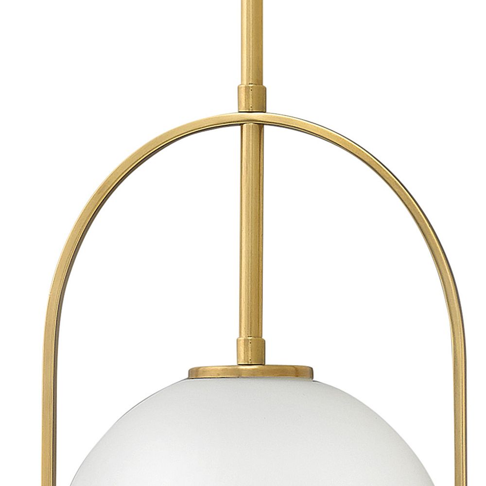 Hinkley Somerset 11 1/2" Heritage Brass White Orb Globe Mini Pendant
