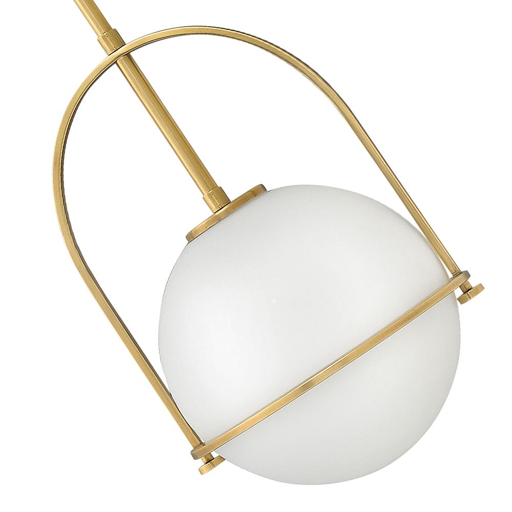 Hinkley Somerset 11 1/2" Heritage Brass White Orb Globe Mini Pendant