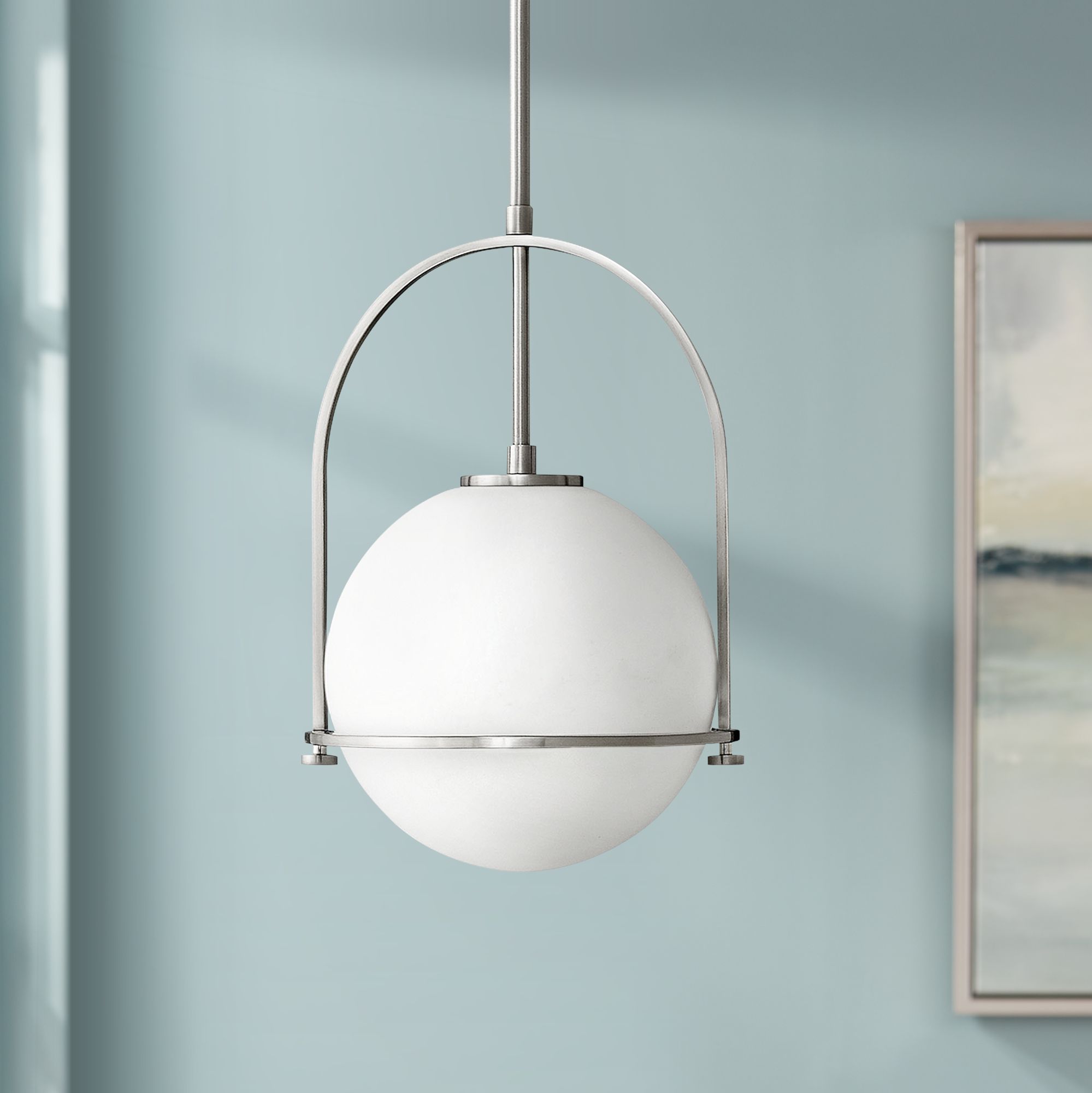 brushed nickel globe pendant