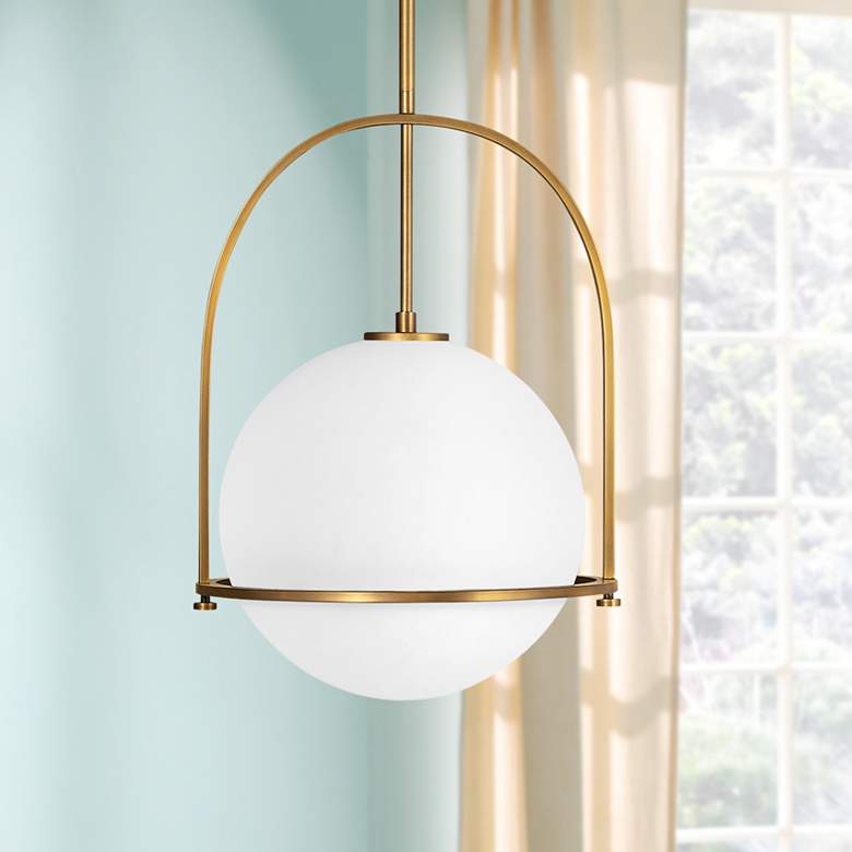 Image 1 Hinkley Somerset 15 1/2" Wide Heritage Brass Globe Pendant Light