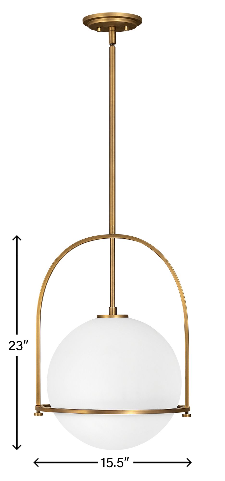Hinkley Somerset 15 1/2" Wide Heritage Brass Globe Pendant Light