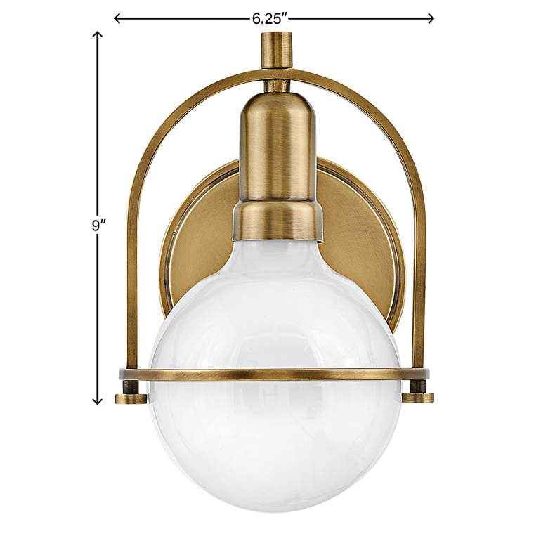 Image 7 Hinkley Somerset 9" High Heritage Brass Wall Sconce more views