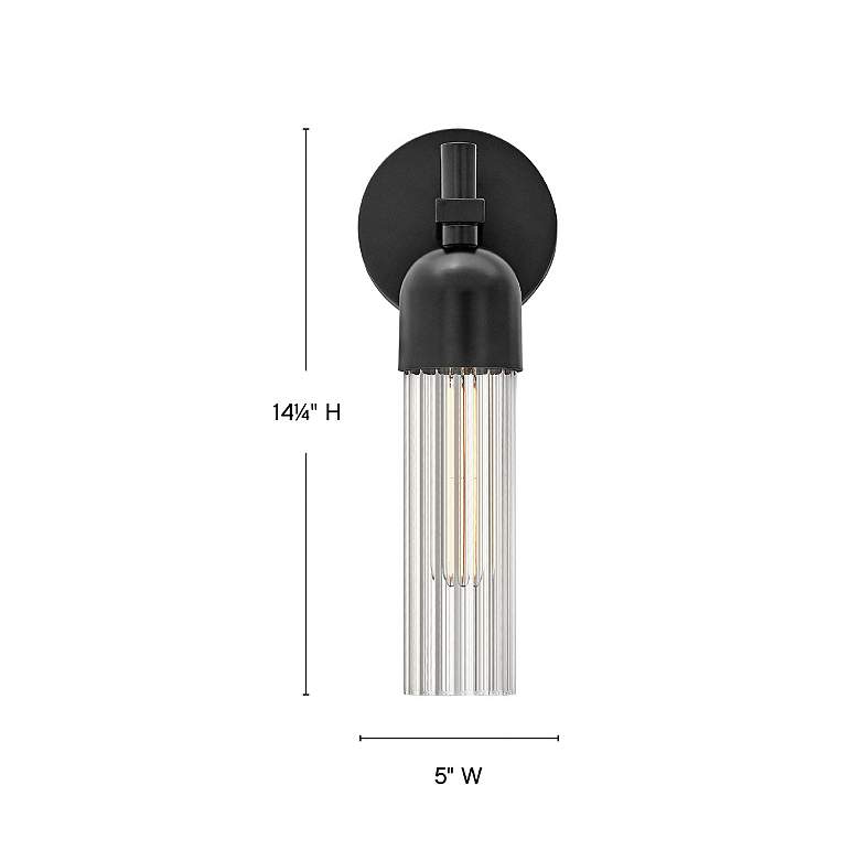 Image 3 Hinkley Soren 14 1/4" High Black Wall Sconce more views