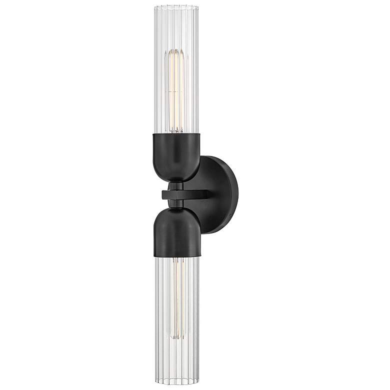Image 1 Hinkley Soren 23 1/2" High Black 2-Light Wall Sconce