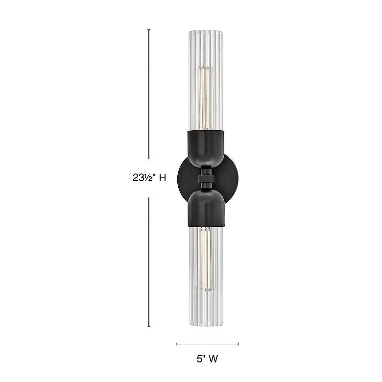 Image 3 Hinkley Soren 23 1/2" High Black 2-Light Wall Sconce more views